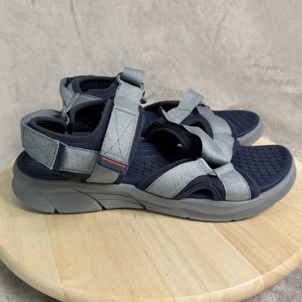 Skechers Relaxed Fit Mens‎ Navy Grey Athletic Hiking Sandals 237050 Size 12
